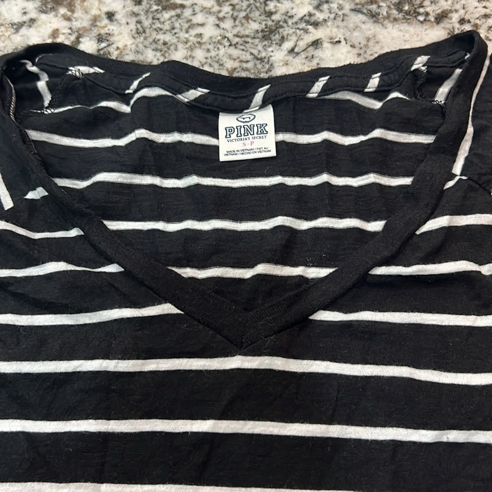 Pink VS Victoria Secret Long Sleeve Shirt Black White Vintage Small Bundle Y2K - Picture 7 of 7